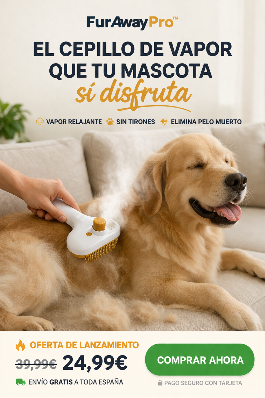 Presentación del cepillo de vapor FurAway Pro